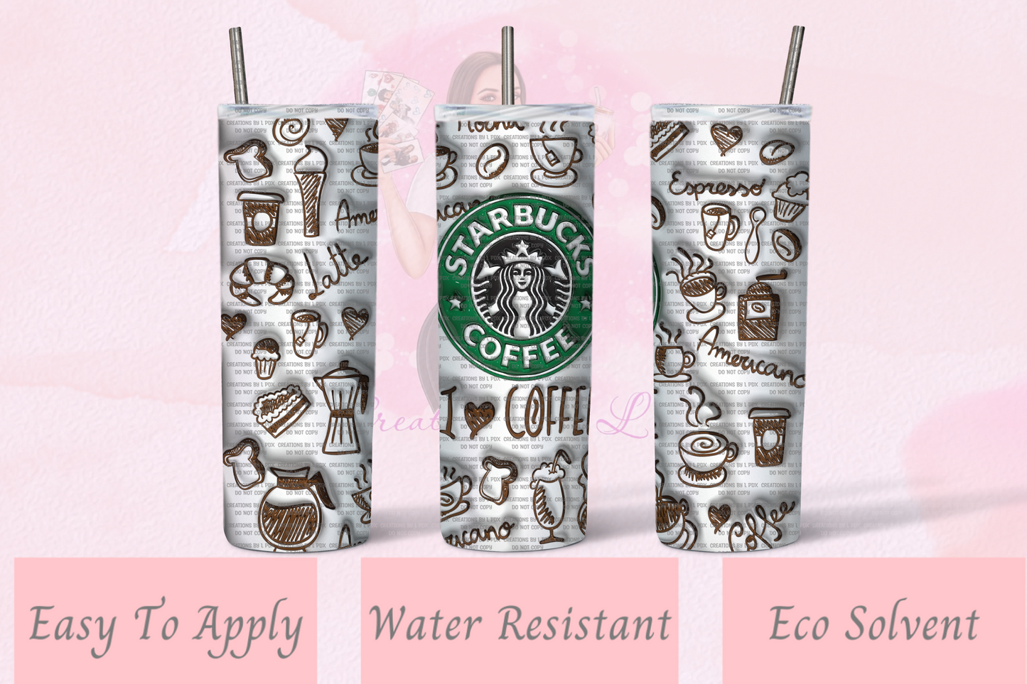 3D I Love Coffee Tumbler Wrap
