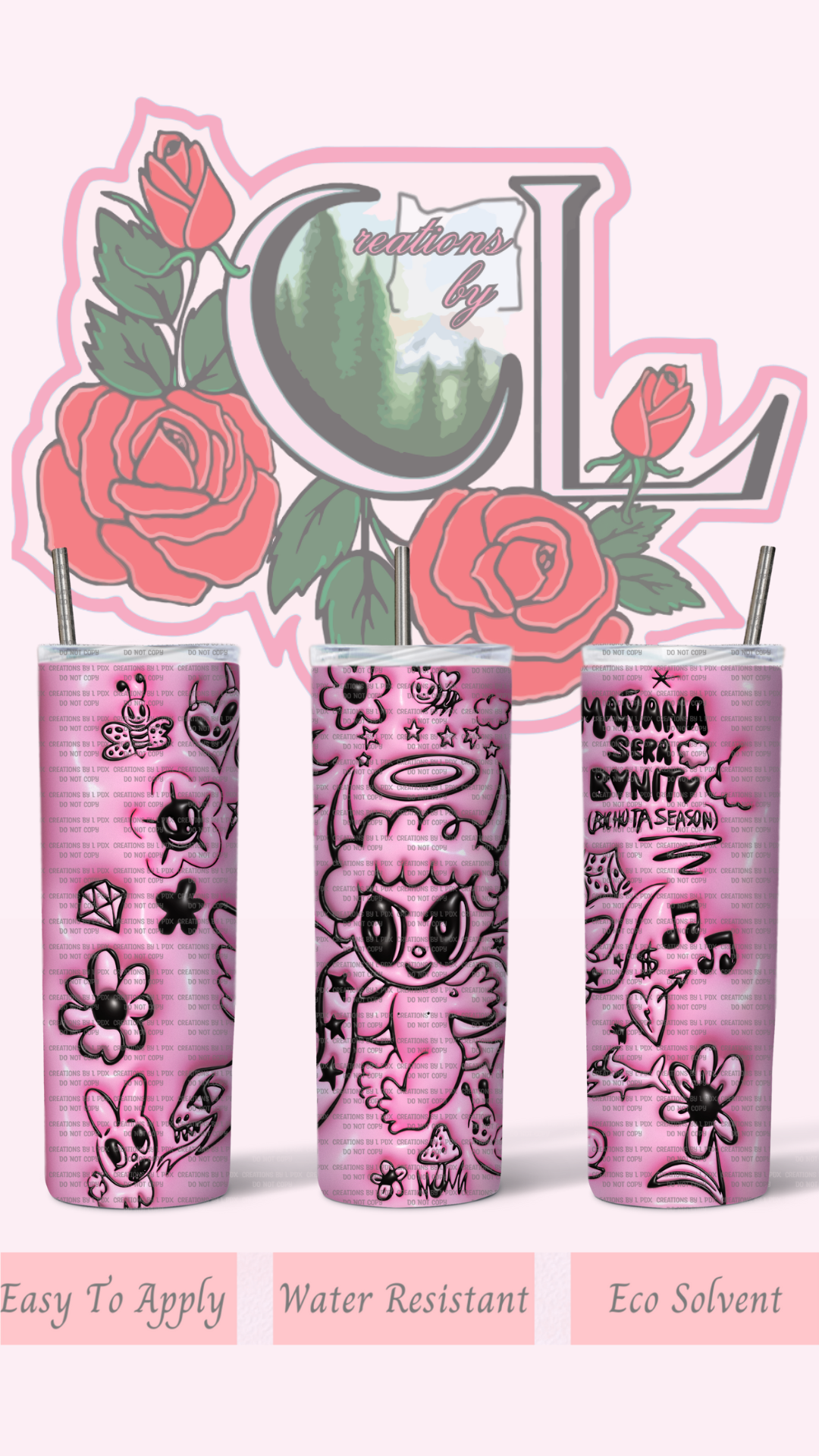 3D Bichota Season Pink Tumbler Wrap