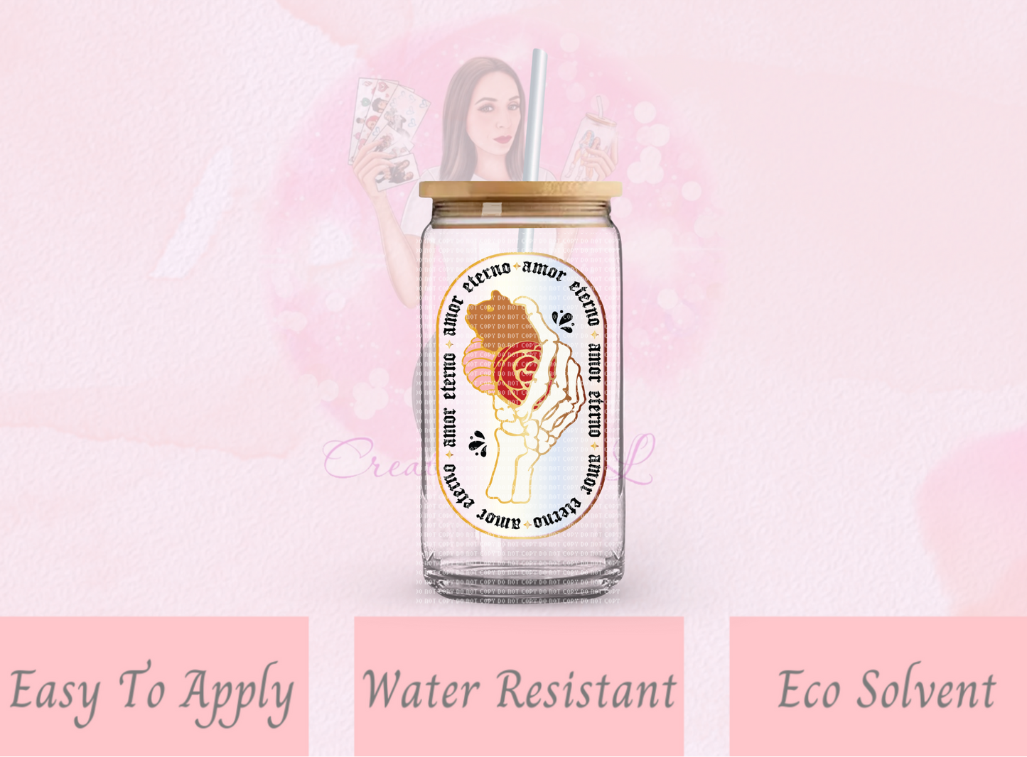 Amor Eterno Glass Decal