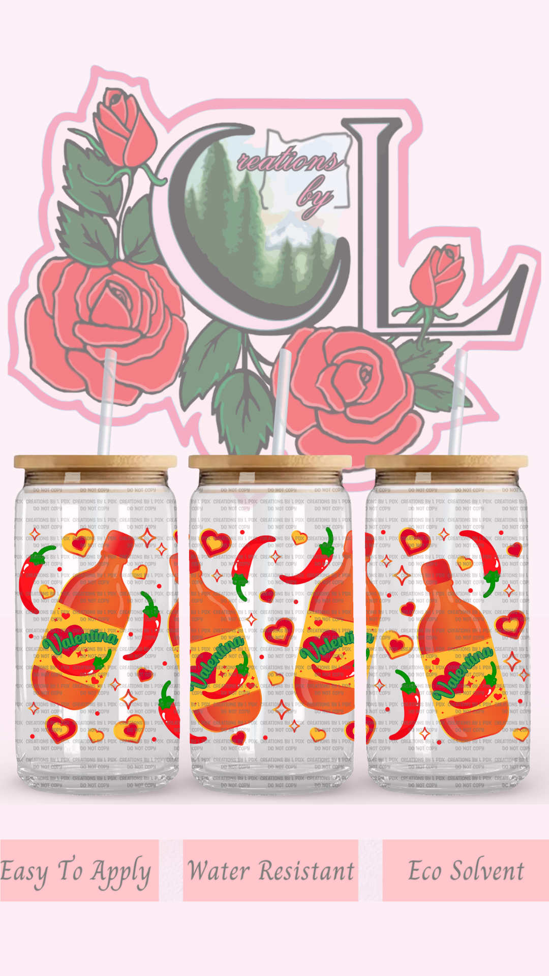 Be My Valentina Glass Wrap