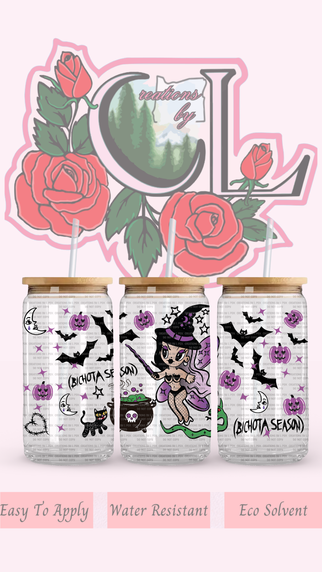 Bichota Season Halloween Glass Wrap