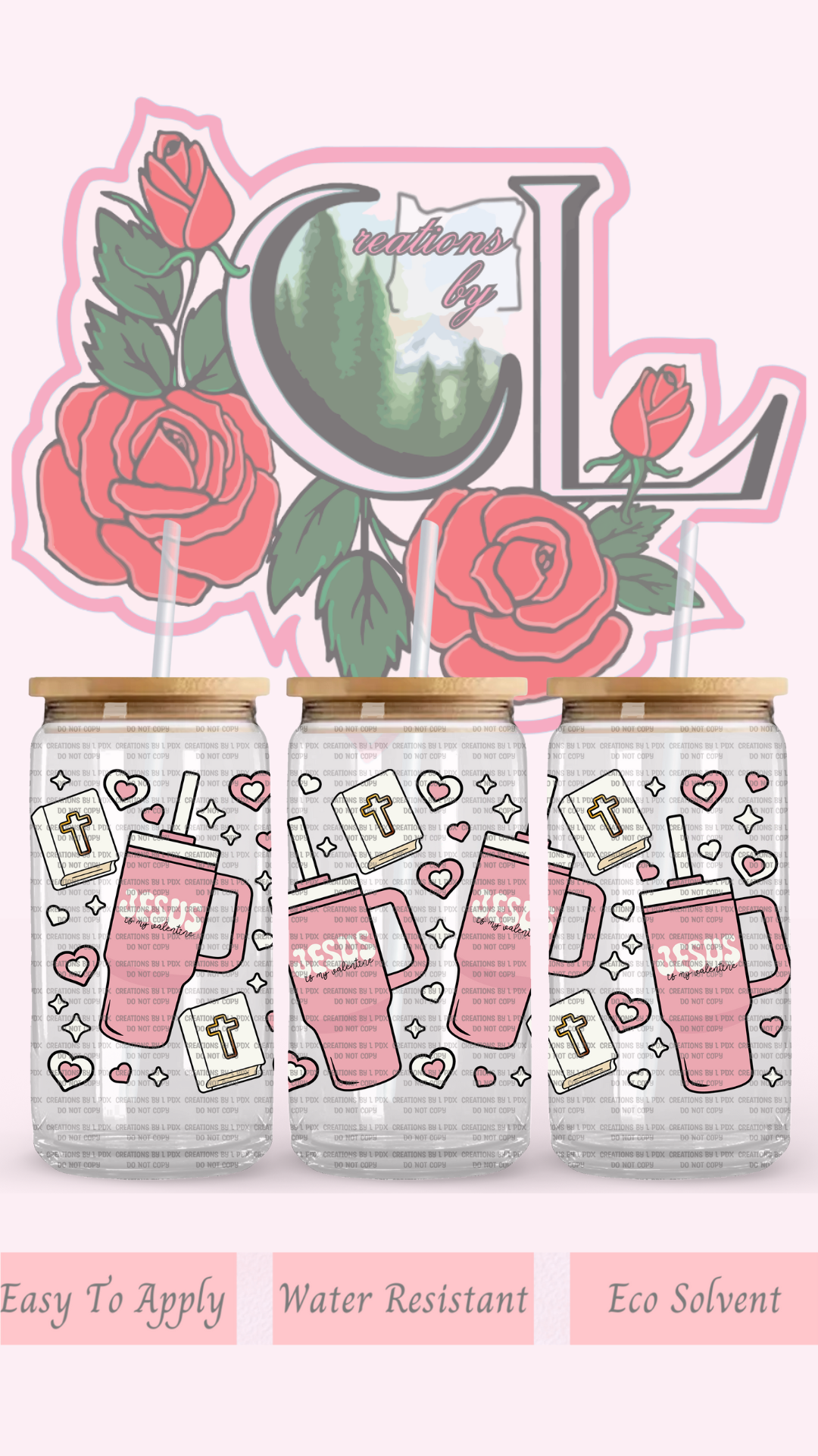 Jesus Is My Valentine Glass Wrap