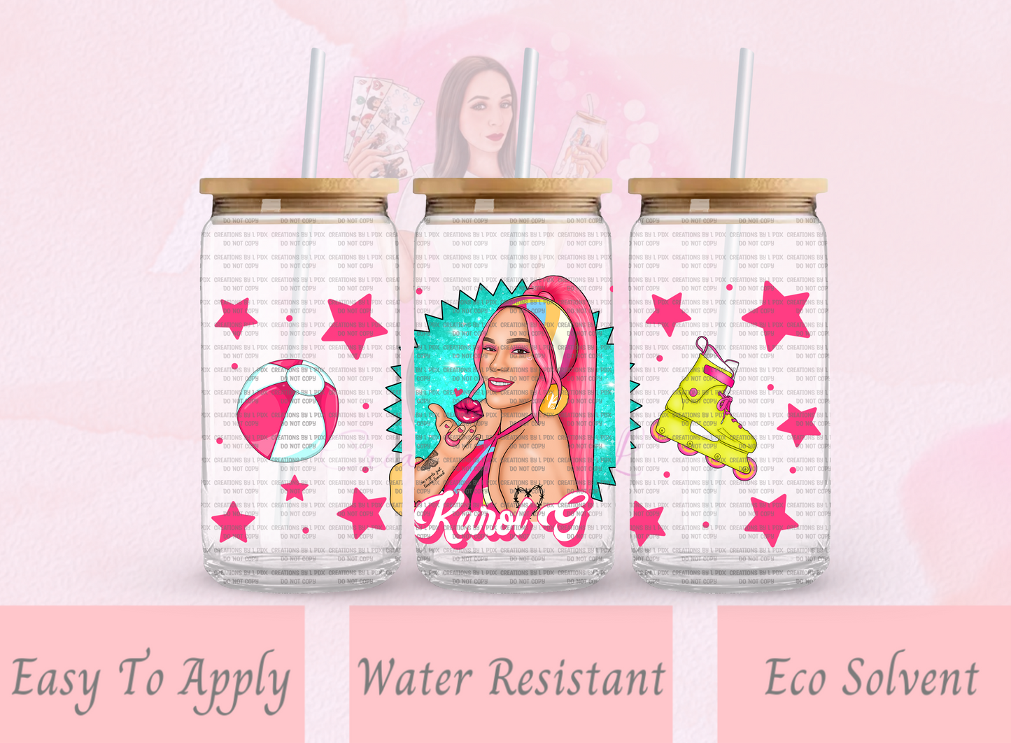 Karol Doll Skates Glass Wrap