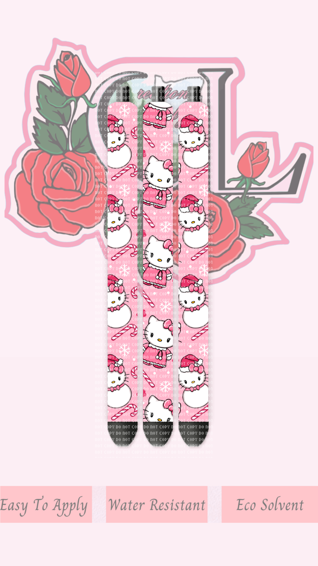 Kitty Santa Snowman Pen Wrap