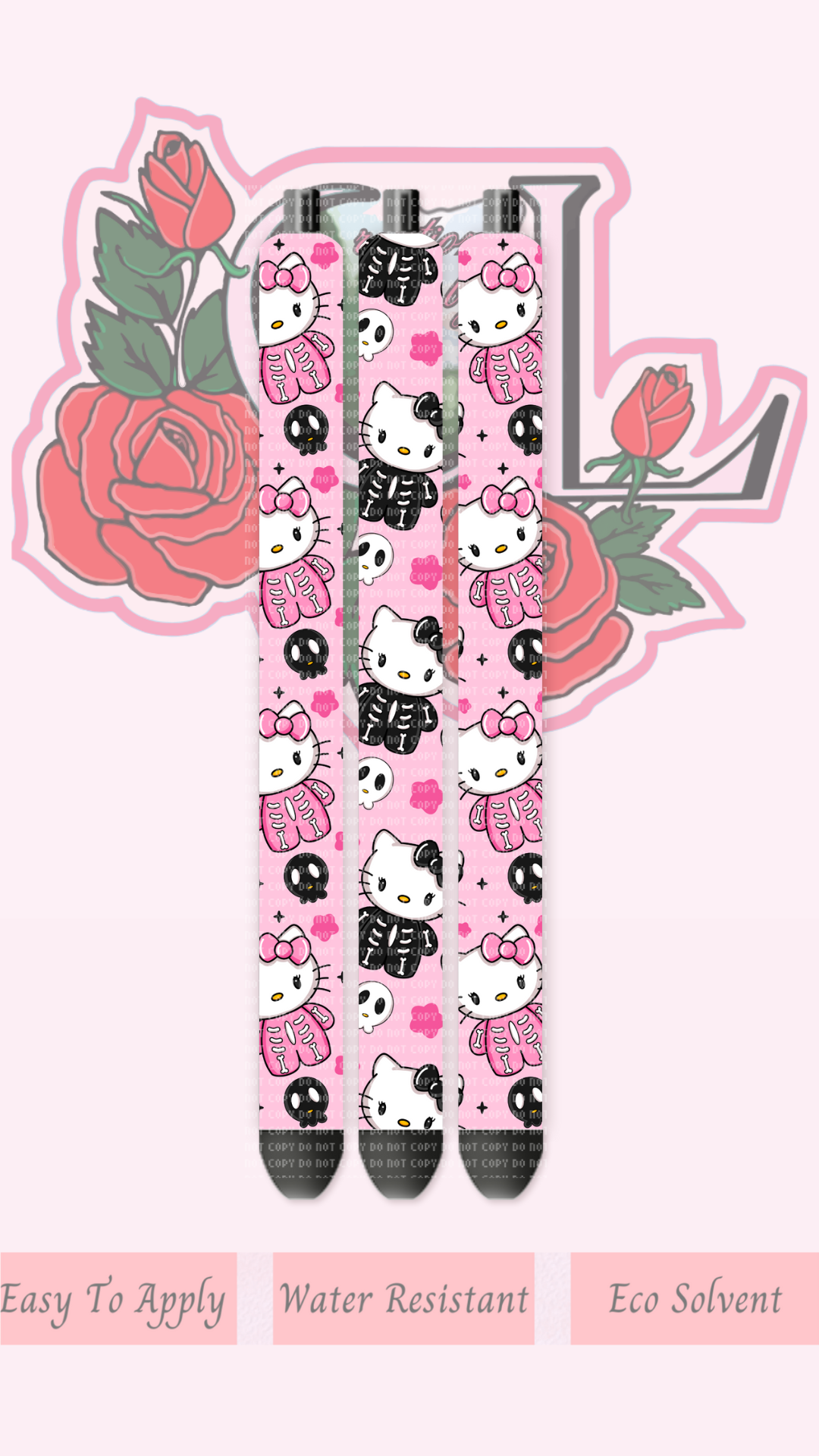 Kitty Skelly Pink Pen Wrap