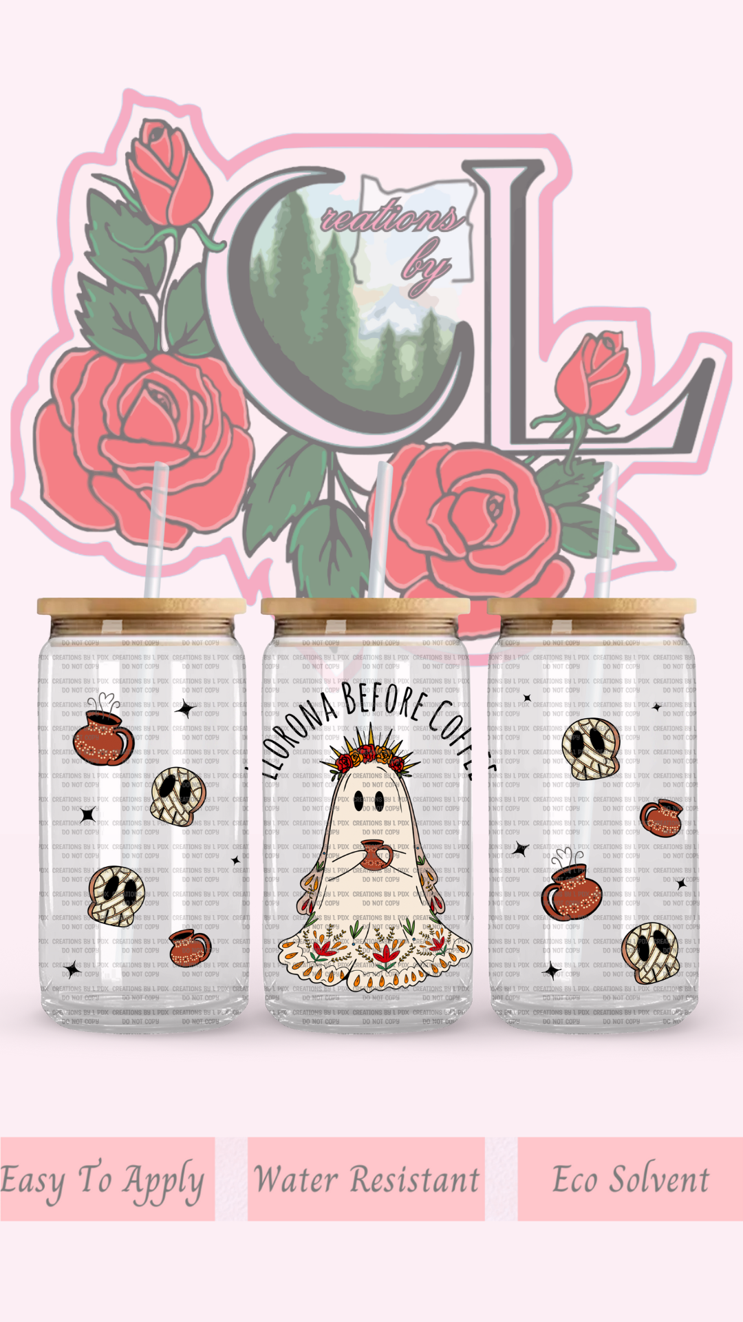 Llorona Before Coffee Glass Wrap