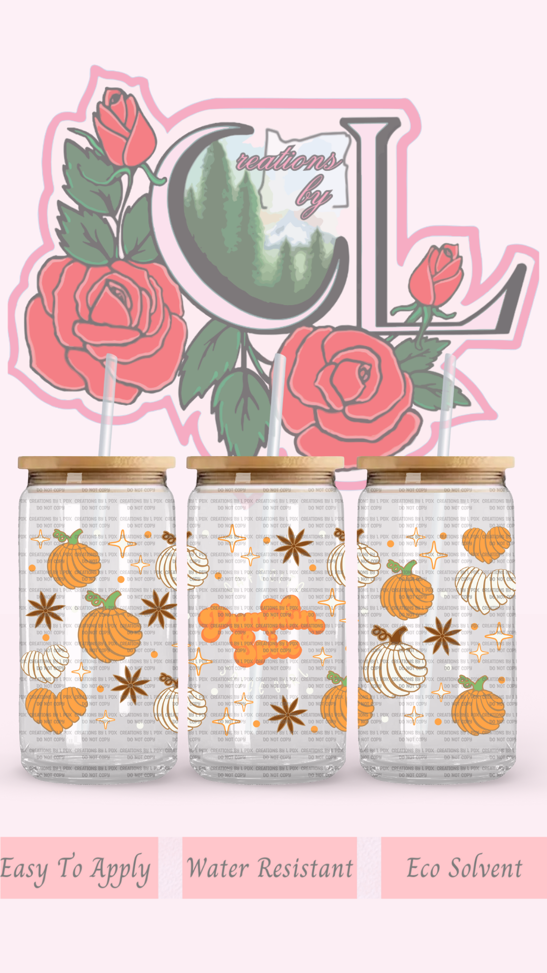 Pumpkin Spice Conchas Glass Wrap