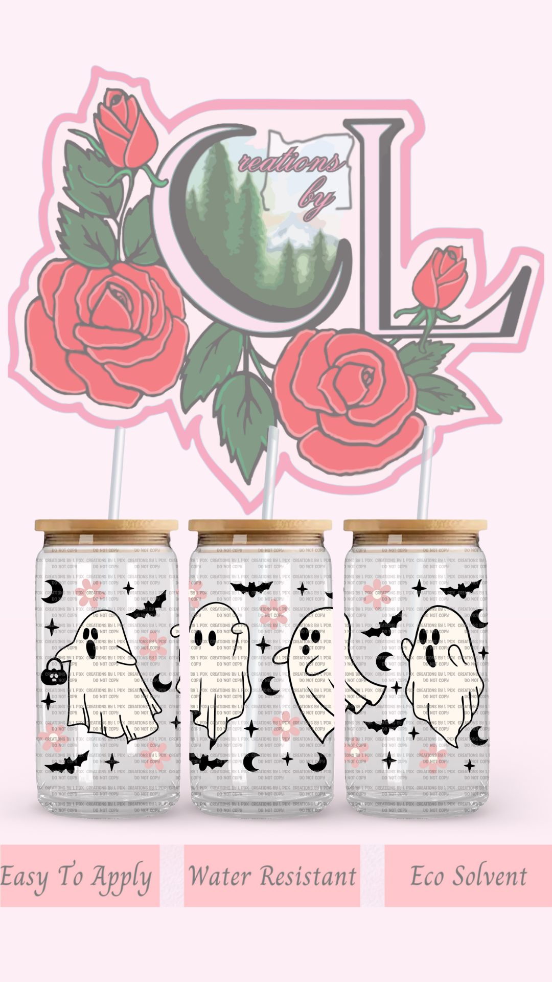 Silly Ghost Glass Wrap