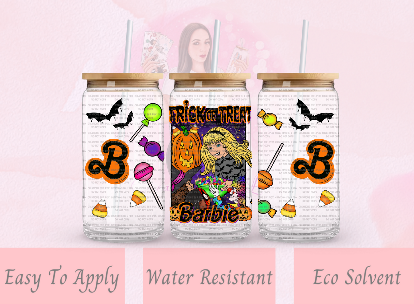 Spooky Doll Glass Wrap