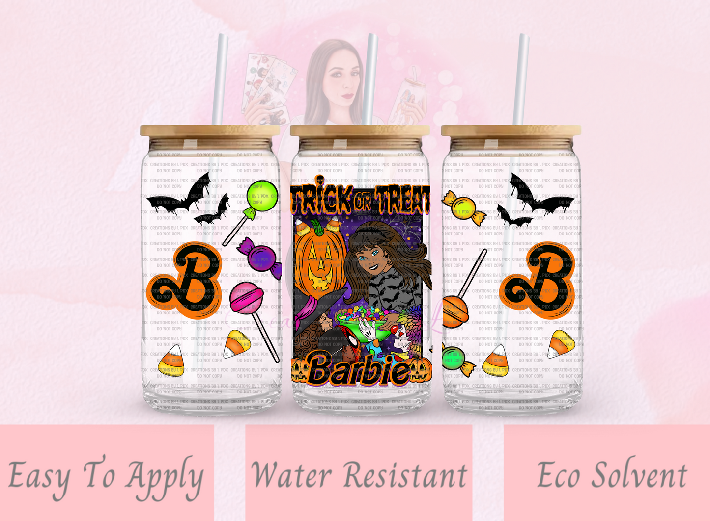 Spooky Doll Glass Wrap