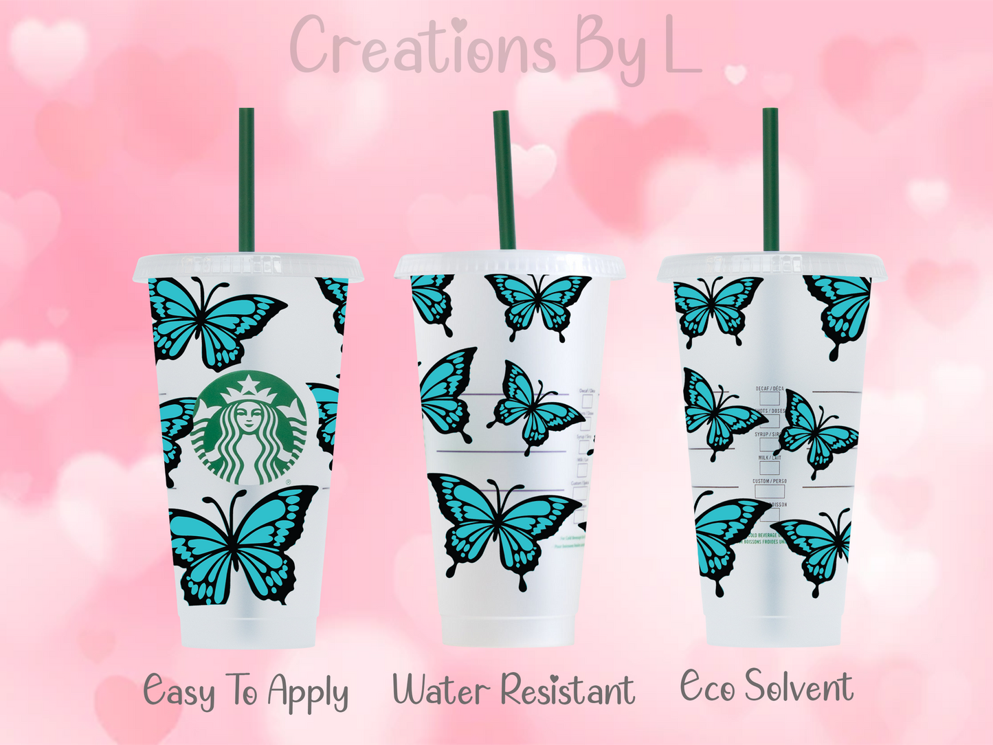Blue Butterfly Cold Cup Wrap