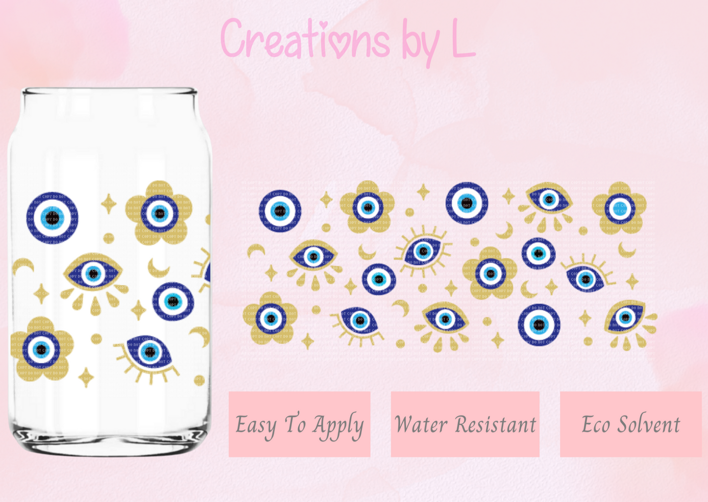 Blue Evil Eye Glass Wrap