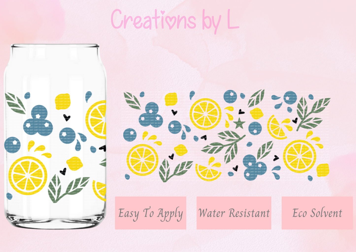 Blueberry Lemonade Glass Wrap