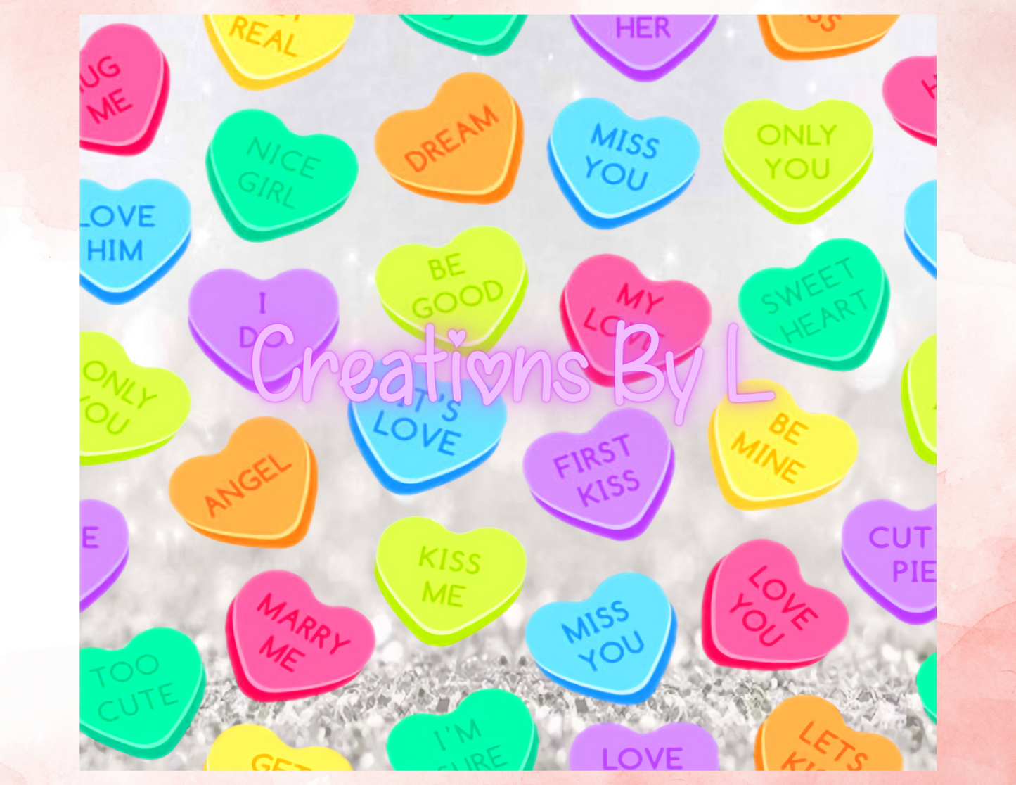 Candy Hearts Tumbler Wrap
