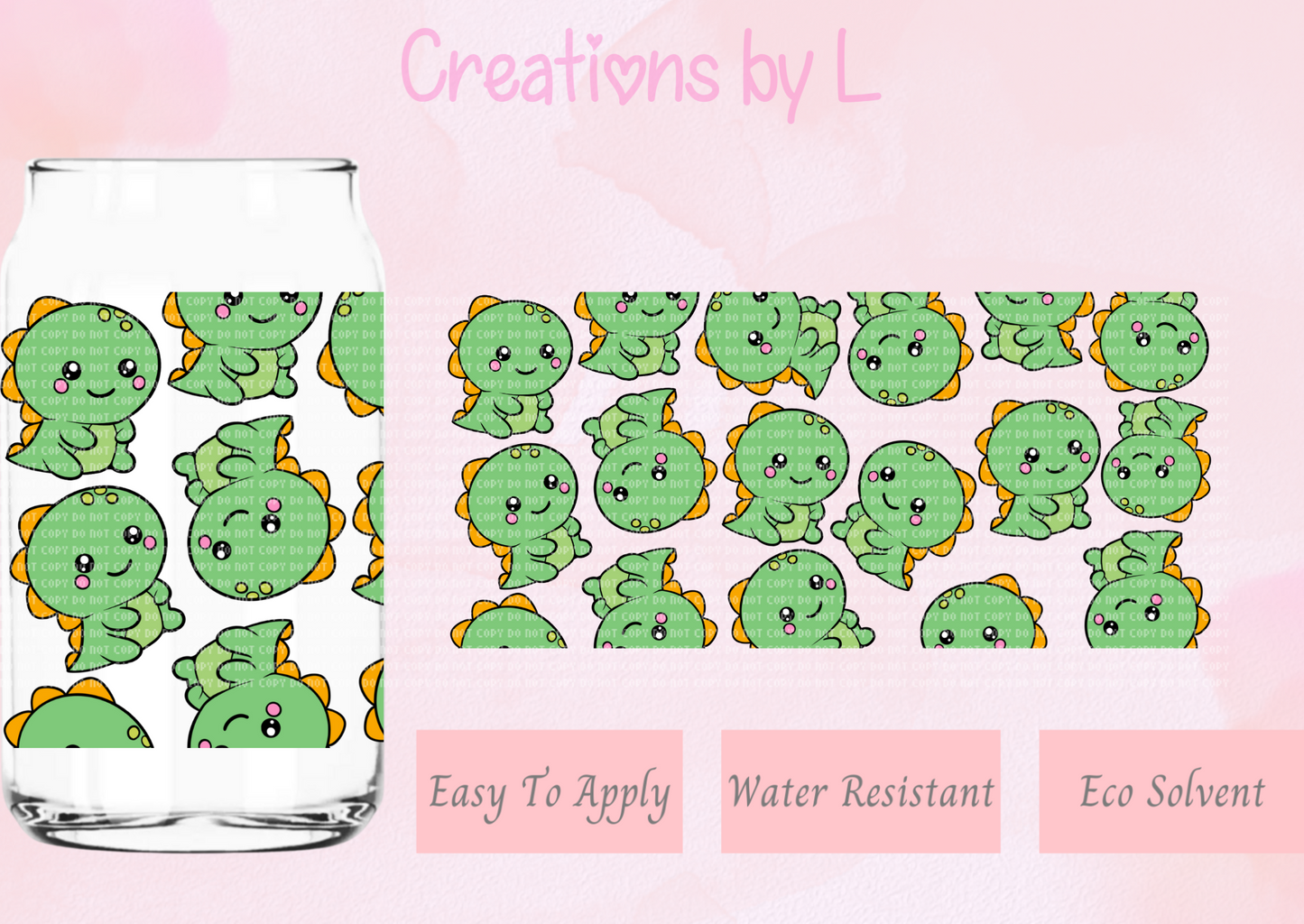 Cute Dinos Glass Wrap