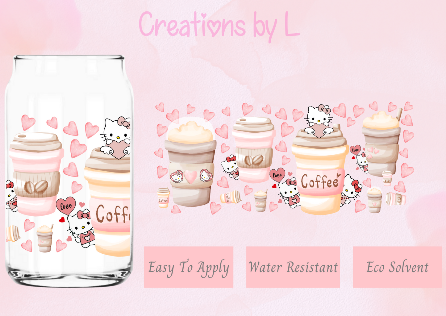 Kitty Spring Coffee Glass Wrap