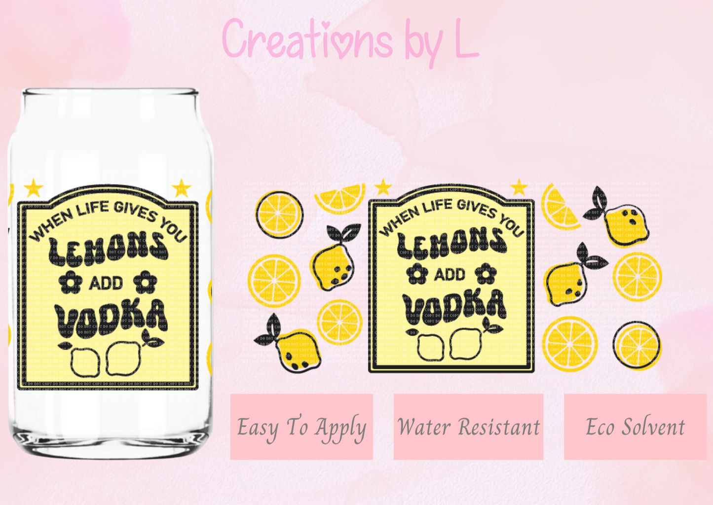 Lemon Vodka Glass Wrap