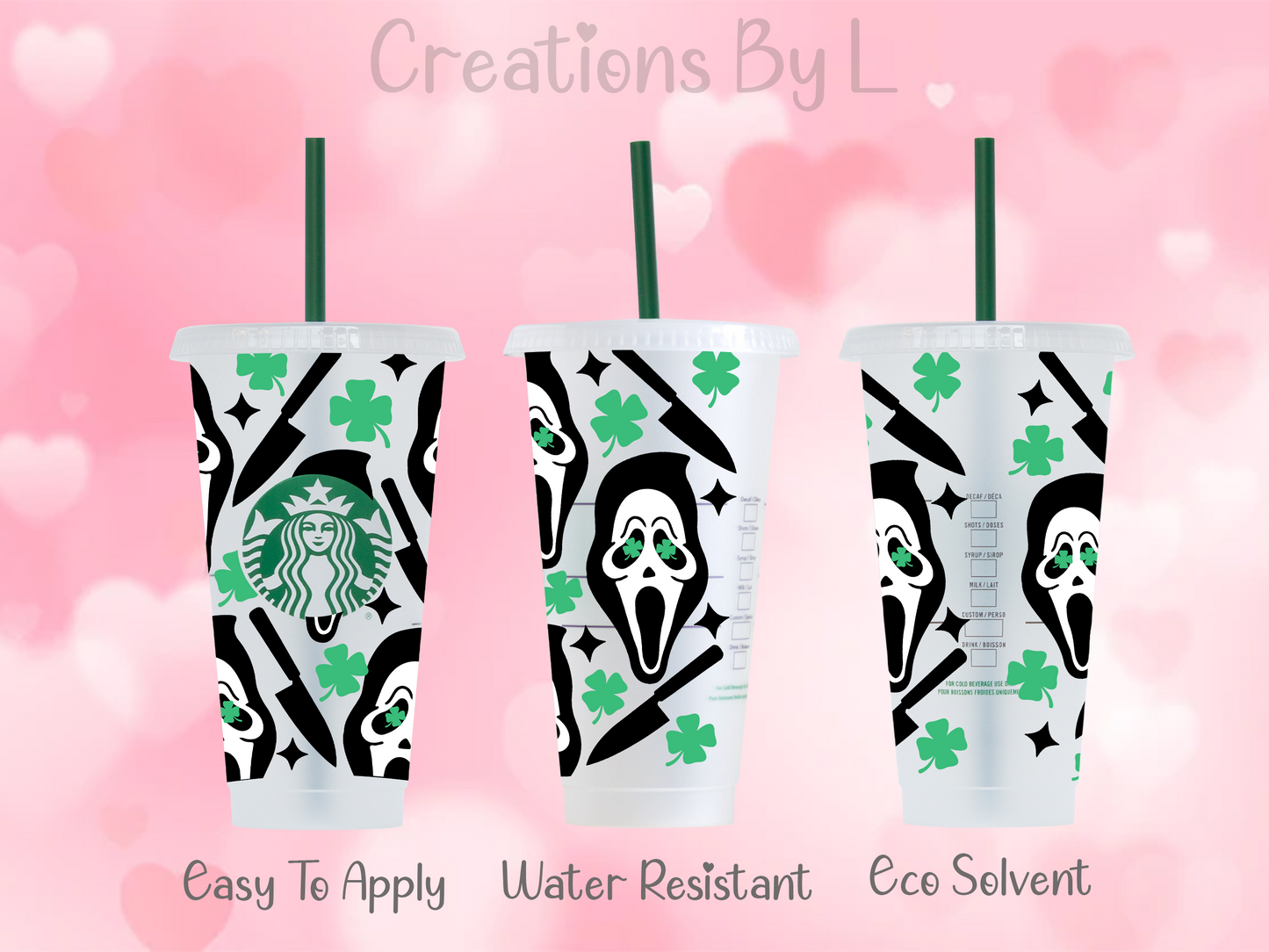 Lucky Ghost Face Cold Cup Wrap