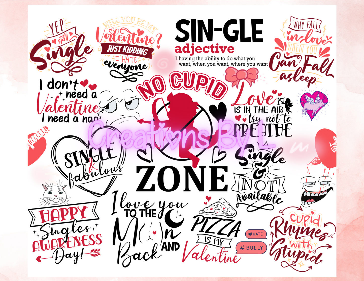 No Cupid Zone Tumbler Wrap