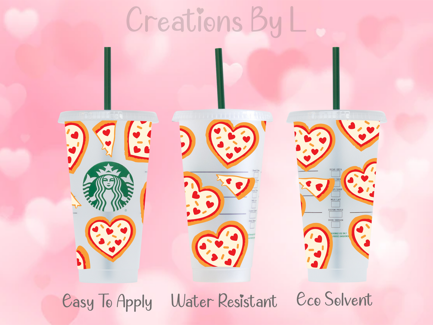 Pizza Heart Cold Cup Wrap