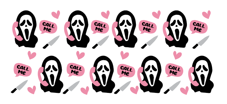 Ghost Face Call Me Glass Wrap