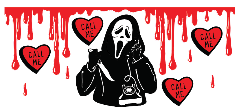 Ghost Face Red Hearts Wrap