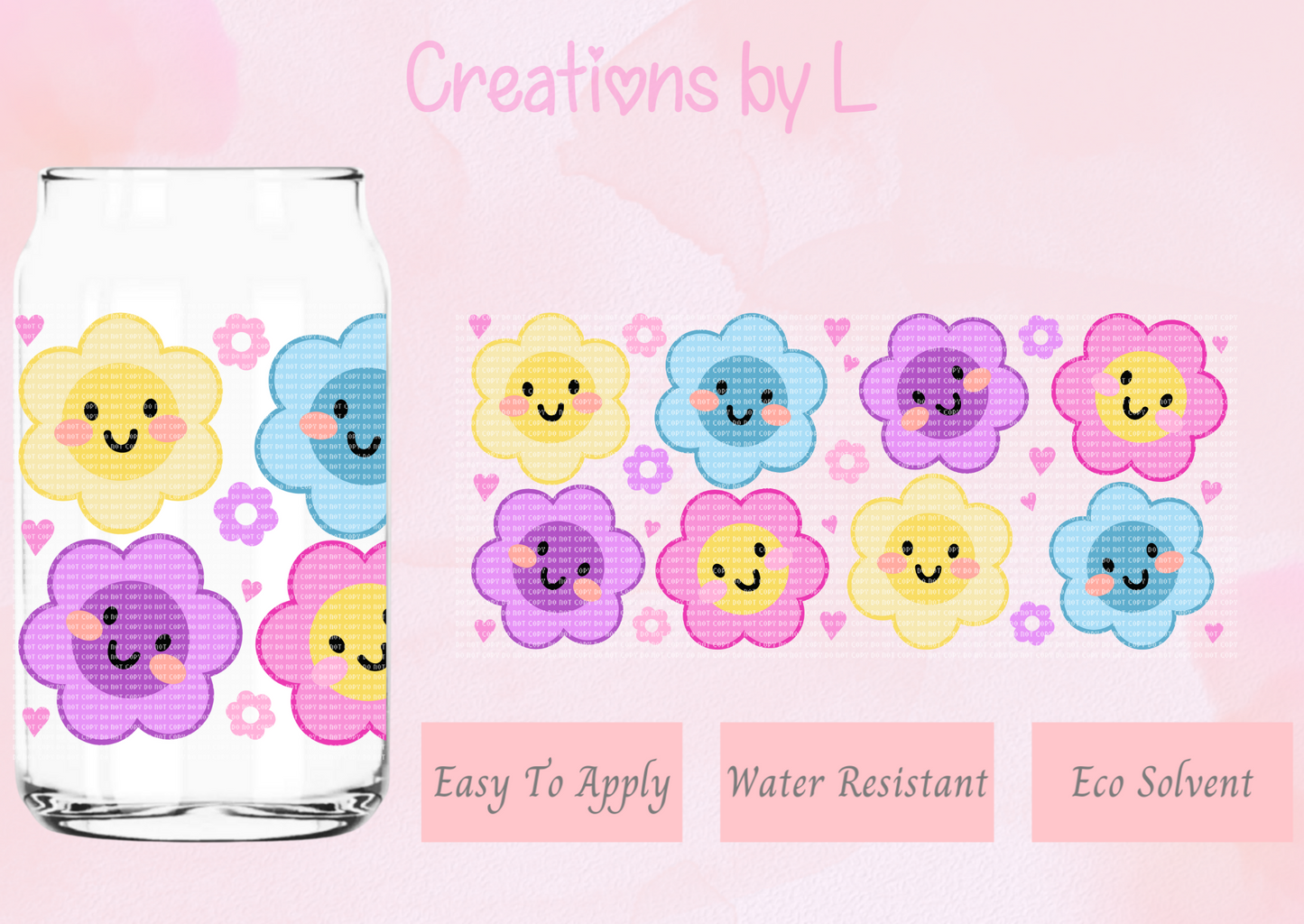 Happy Flowers Glass Wrap