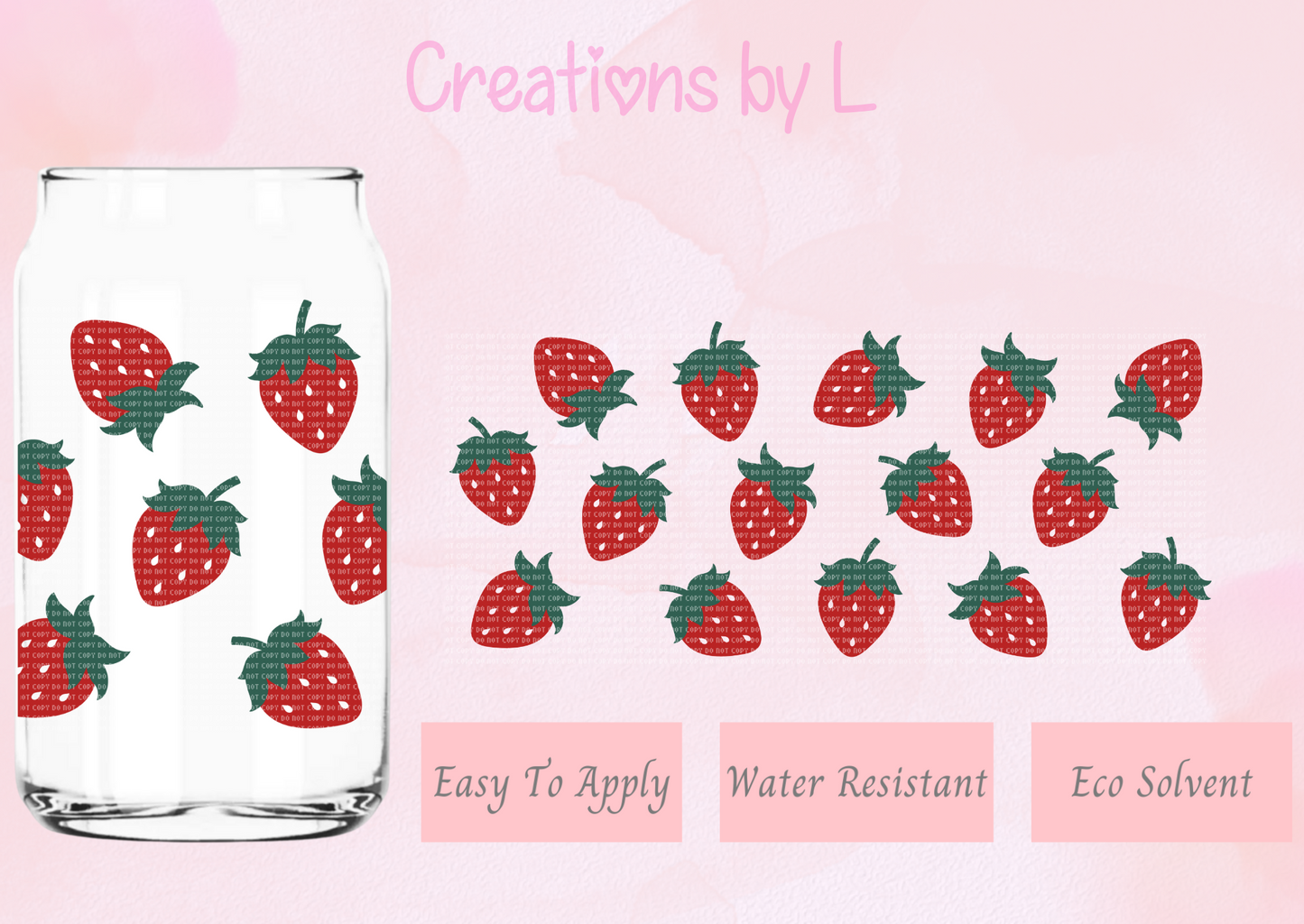 Strawberries Glass Wrap