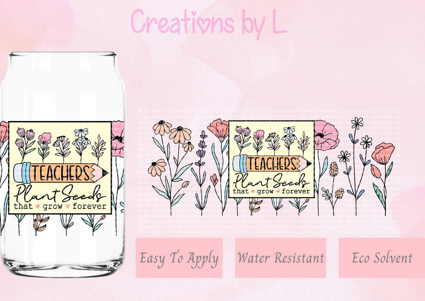 Teachers Plant Seeds Glass Wrap