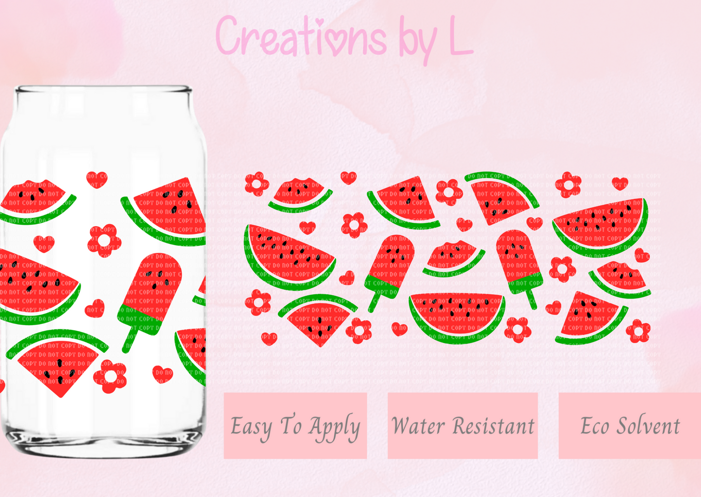 Watermelon Popsicles Glass Wrap