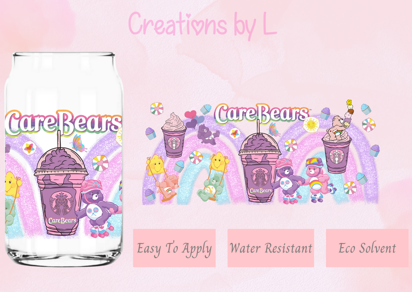 Purple Bears Glass Wrap