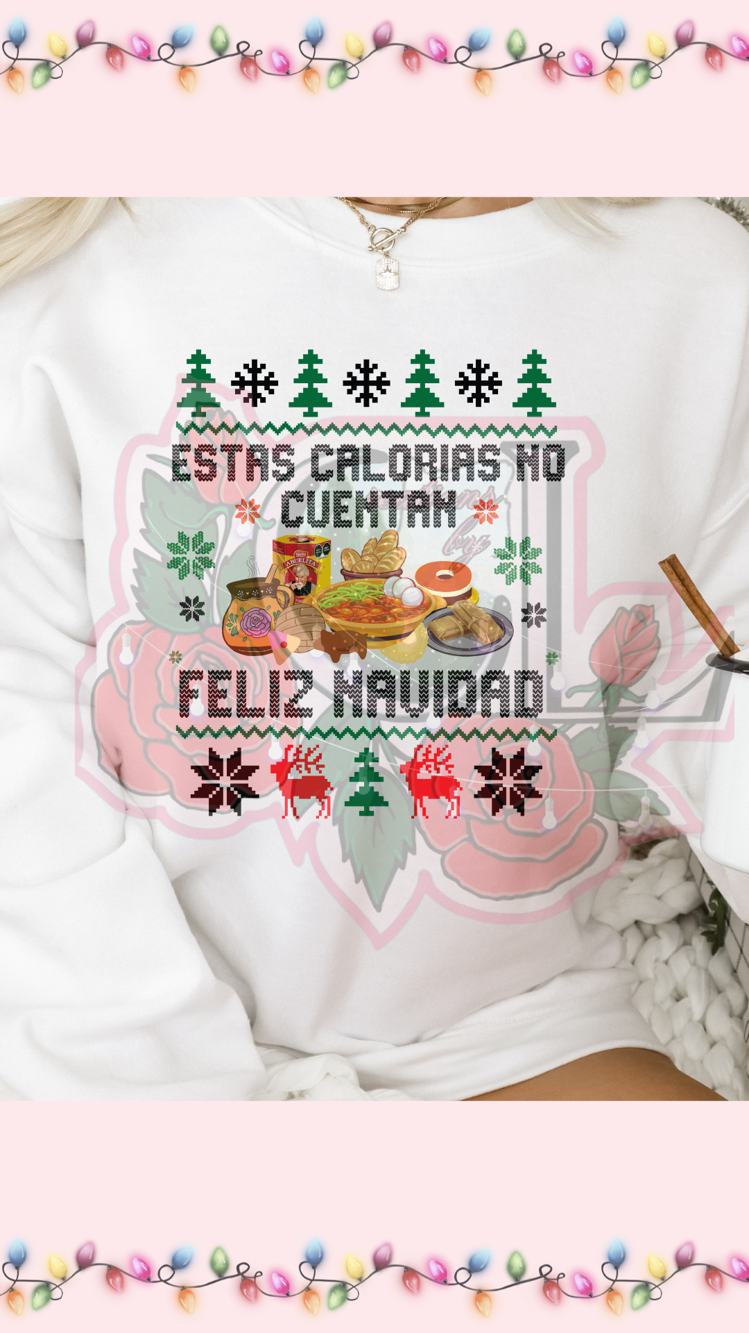 Christmas Calories No Cuentan Ugly Sweater Crewneck