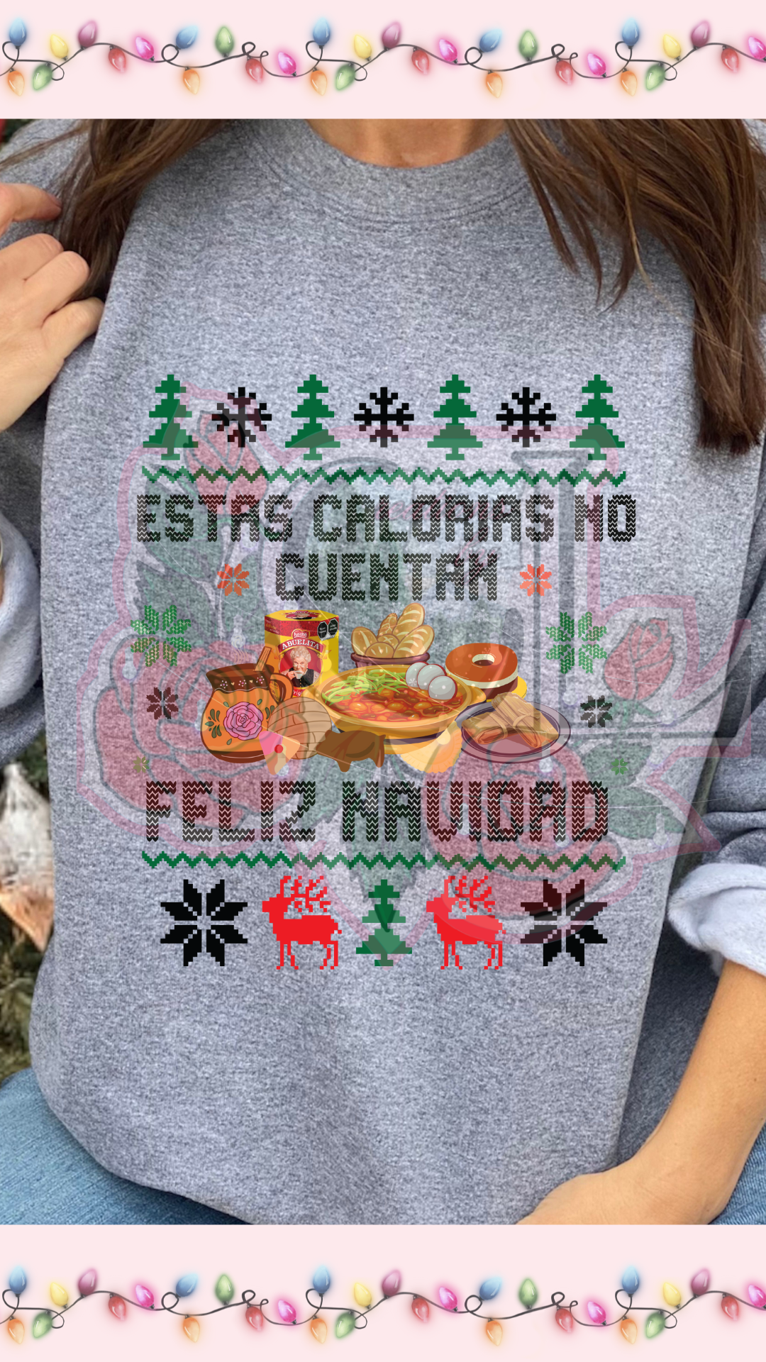 Christmas Calories No Cuentan Ugly Sweater Crewneck