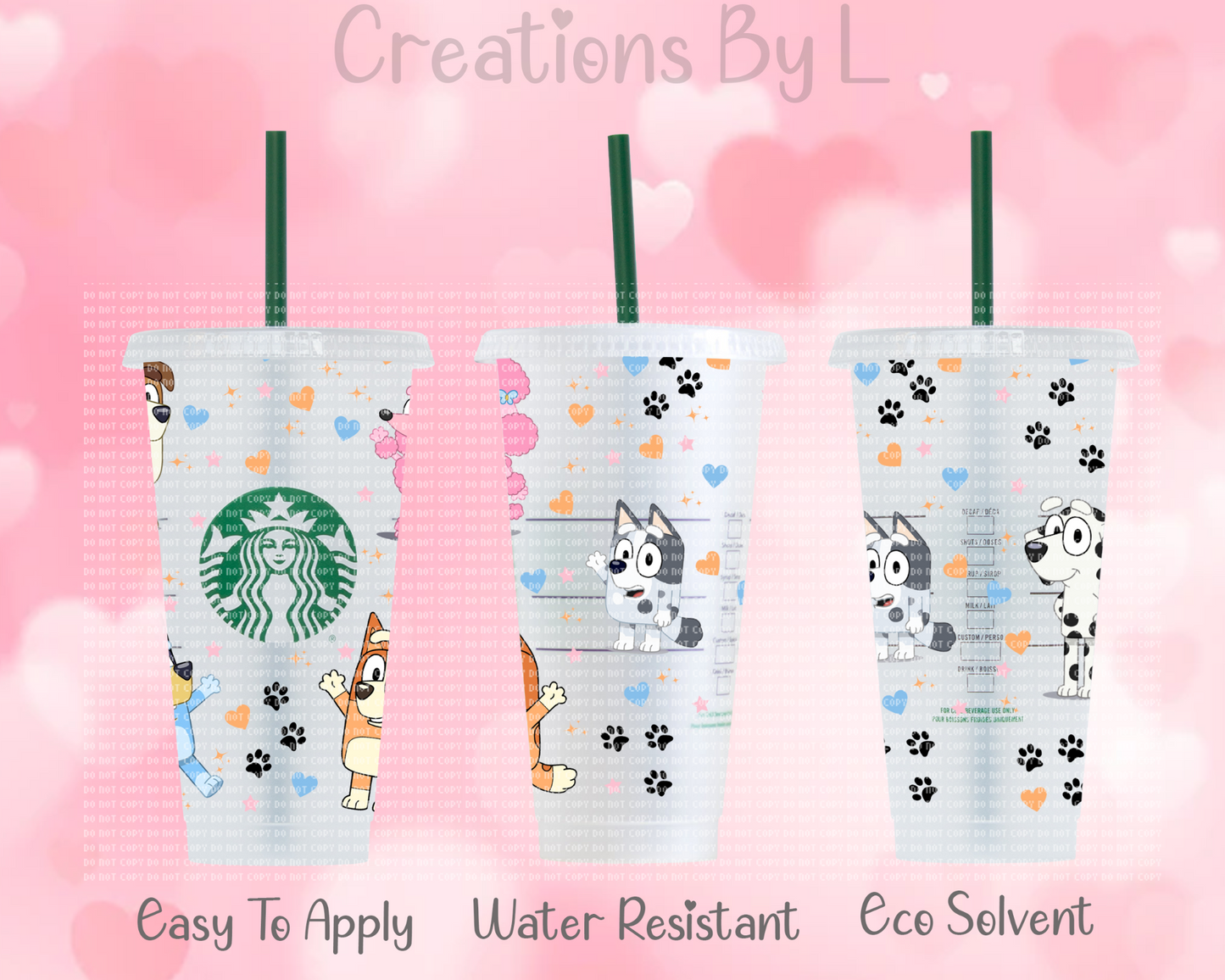 Blue Dog Hearts Cold Cup Wrap