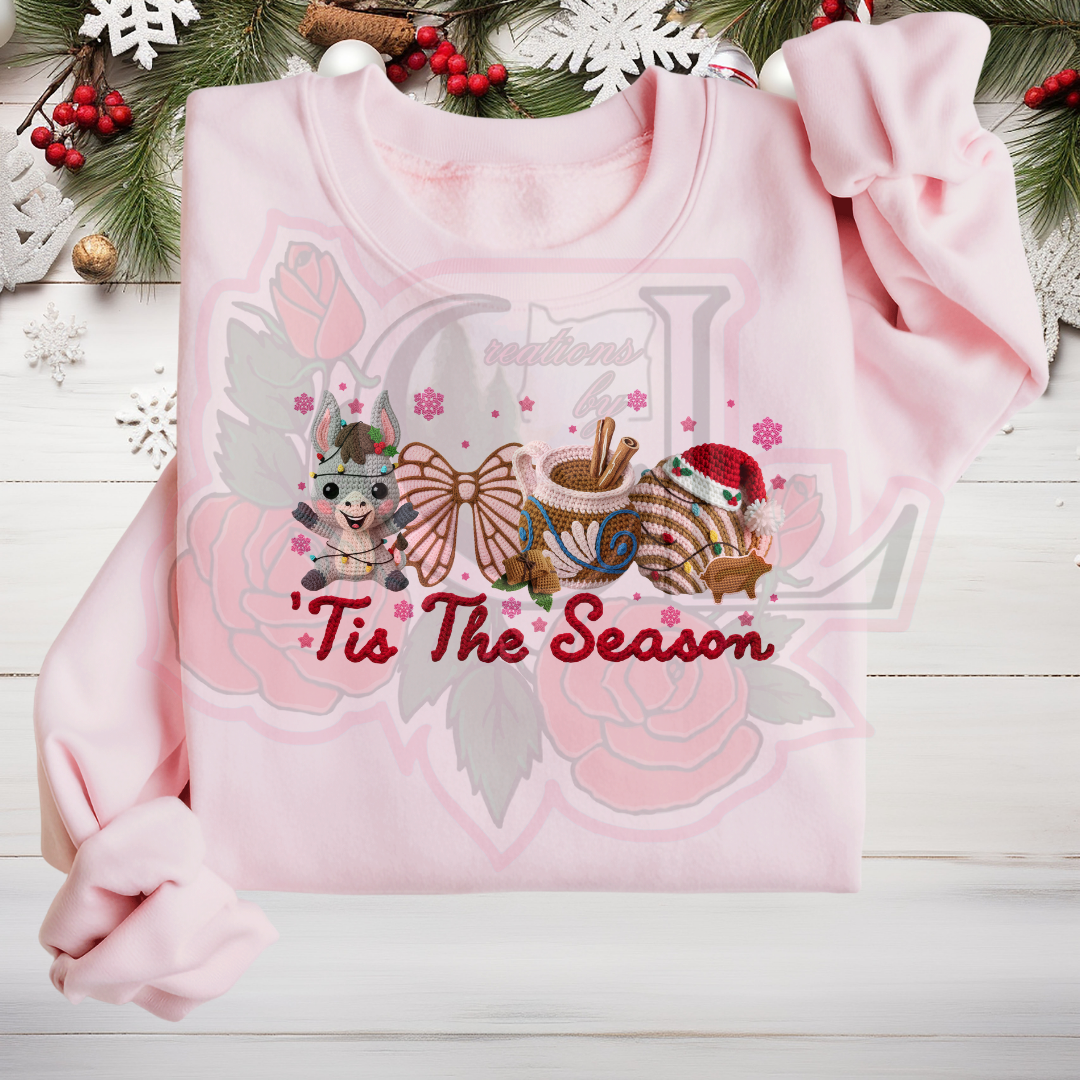 Faux Yarn Tis The Season Hoodie/Crewneck