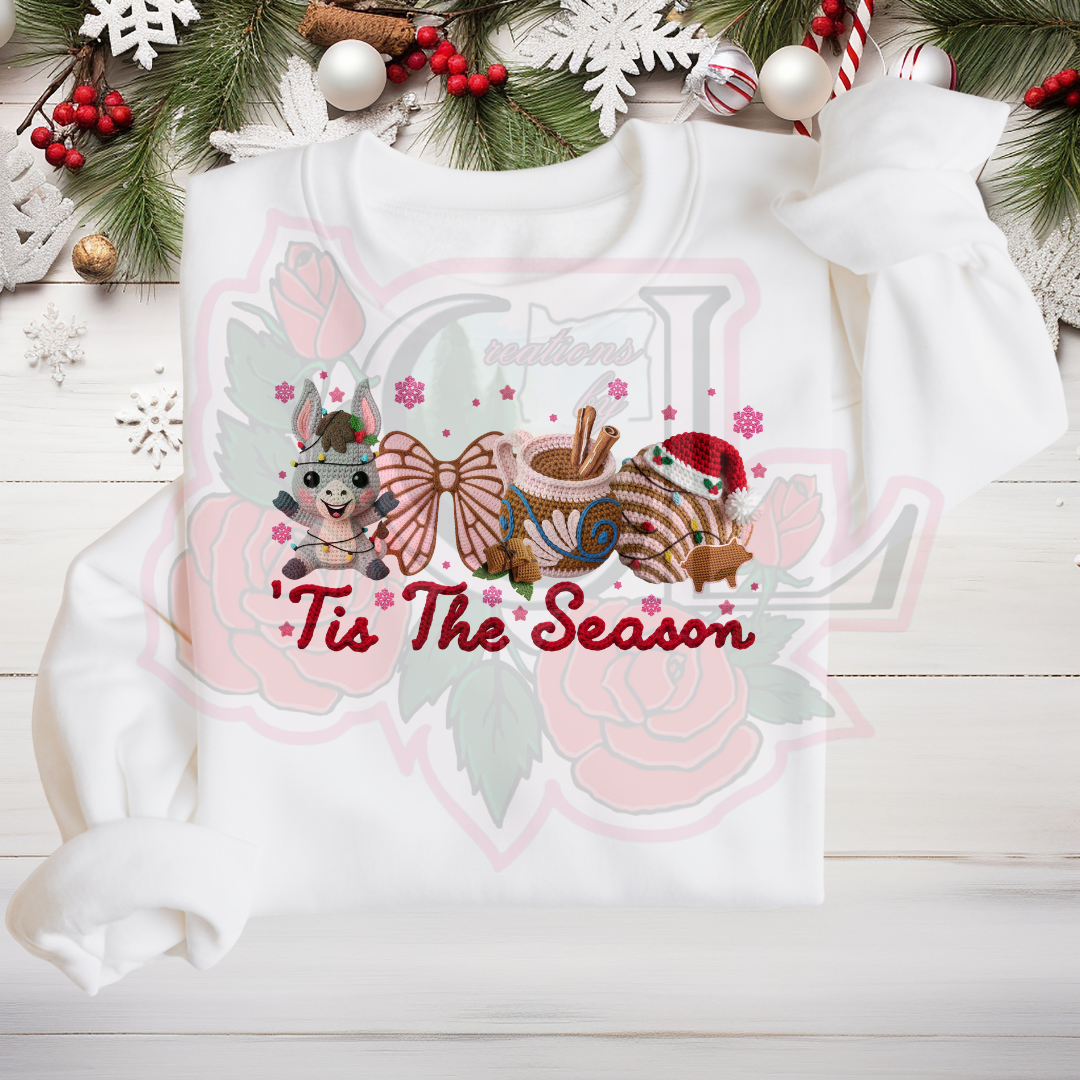 Faux Yarn Tis The Season Hoodie/Crewneck