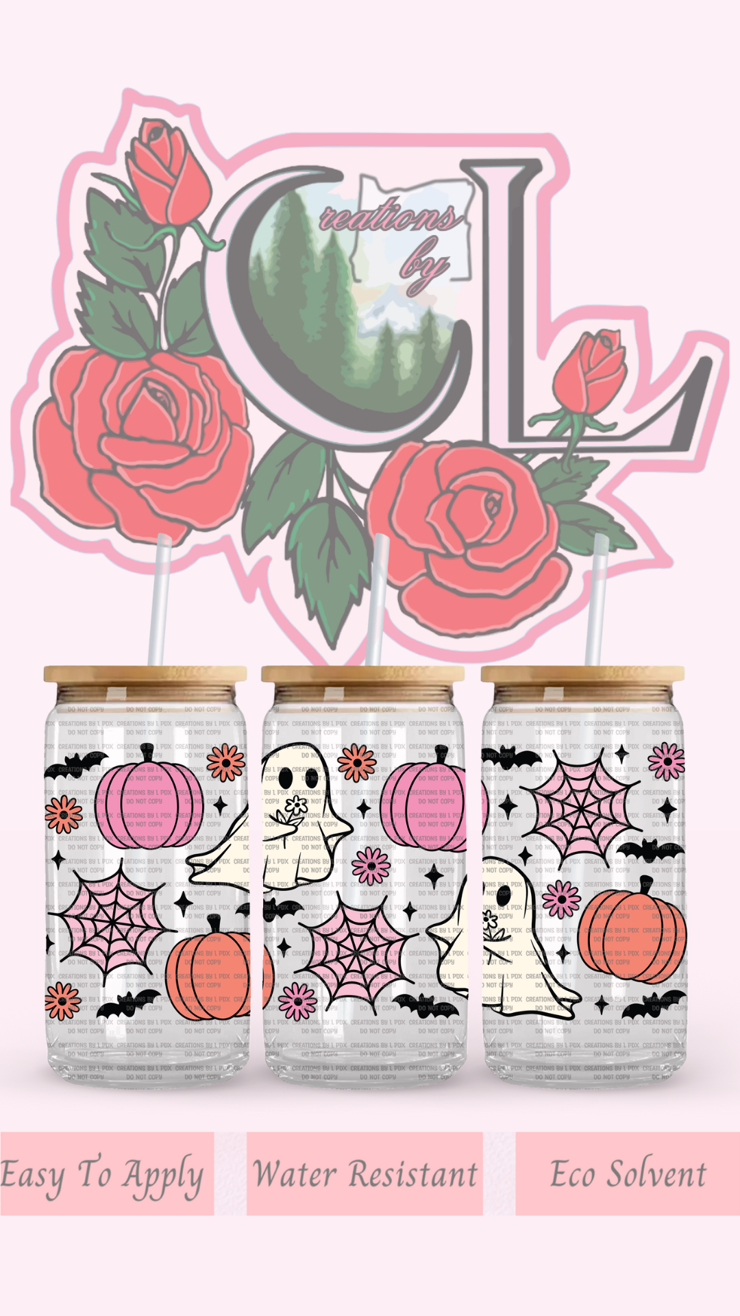 Floral Ghost Glass Wrap