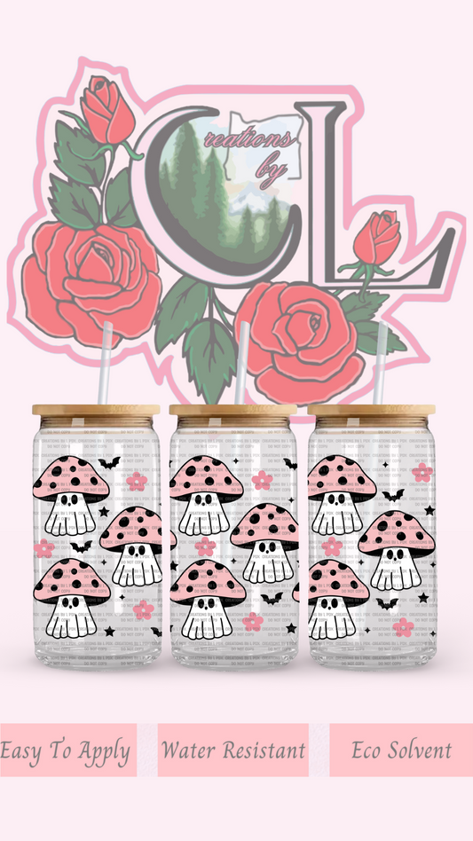 Mushroom Ghosts Glass Wrap