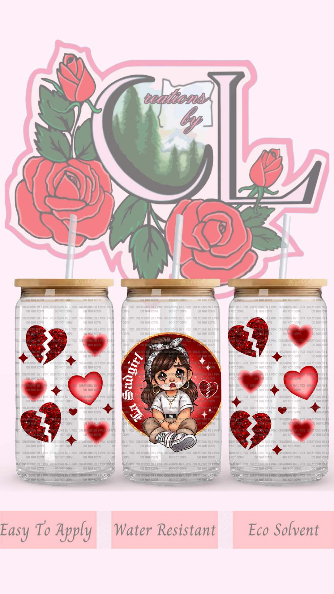 PM Smile Now Cry Later Glass Wrap