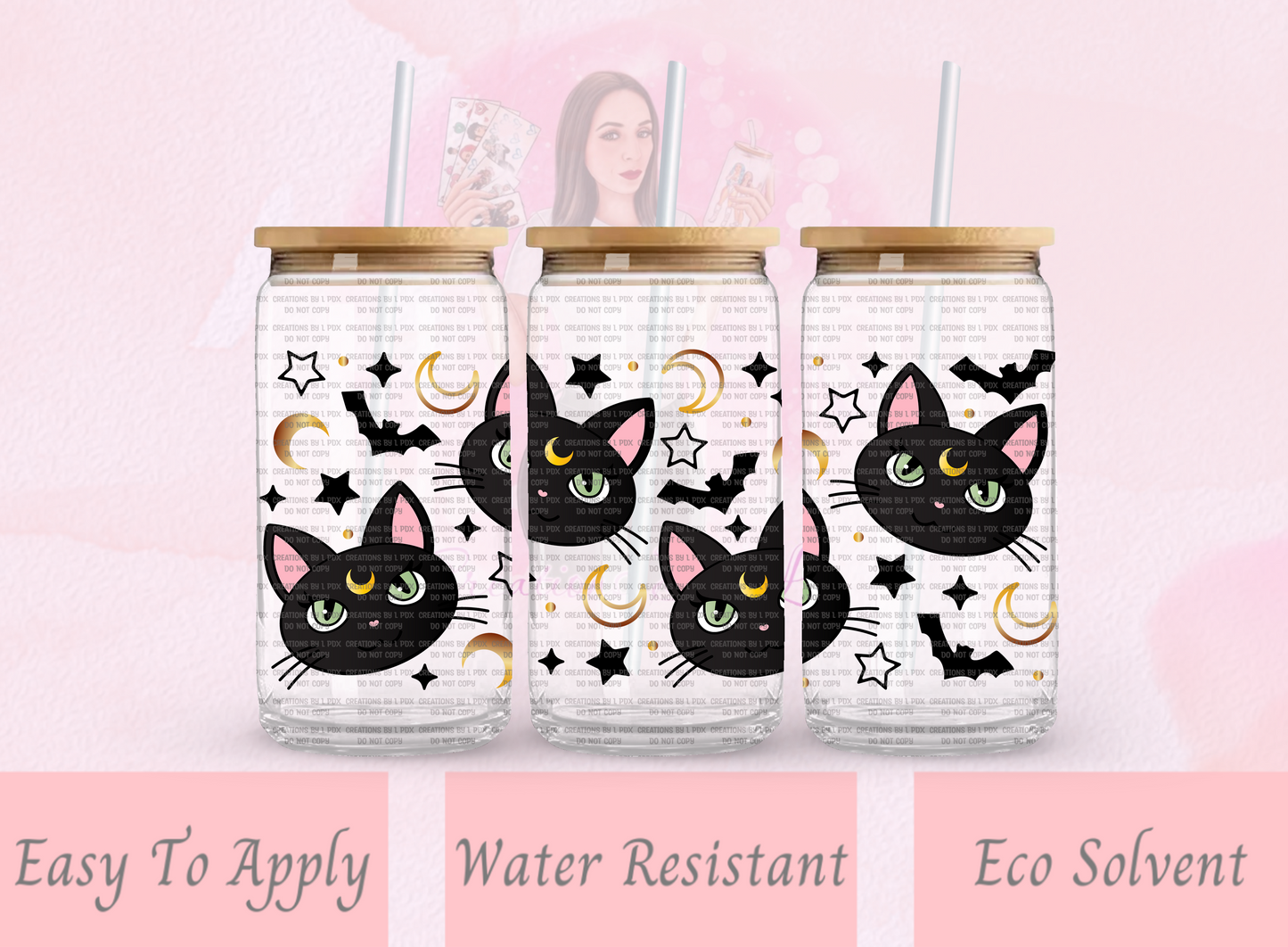 Salem Kitty Glass Wrap