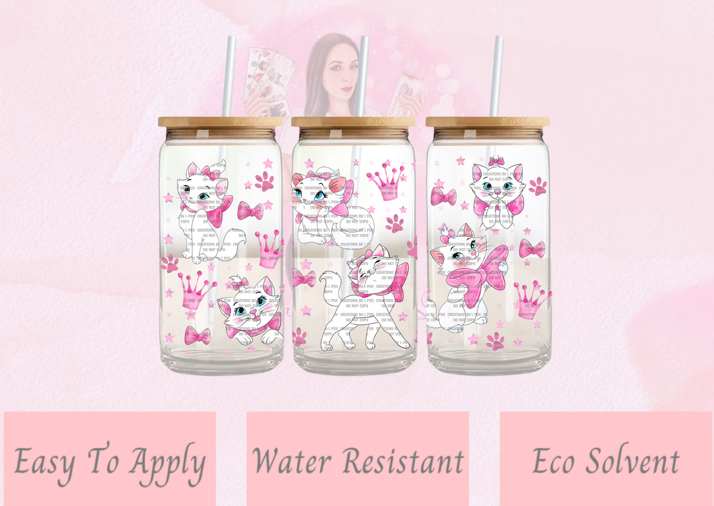 White Kitty Glass Wrap