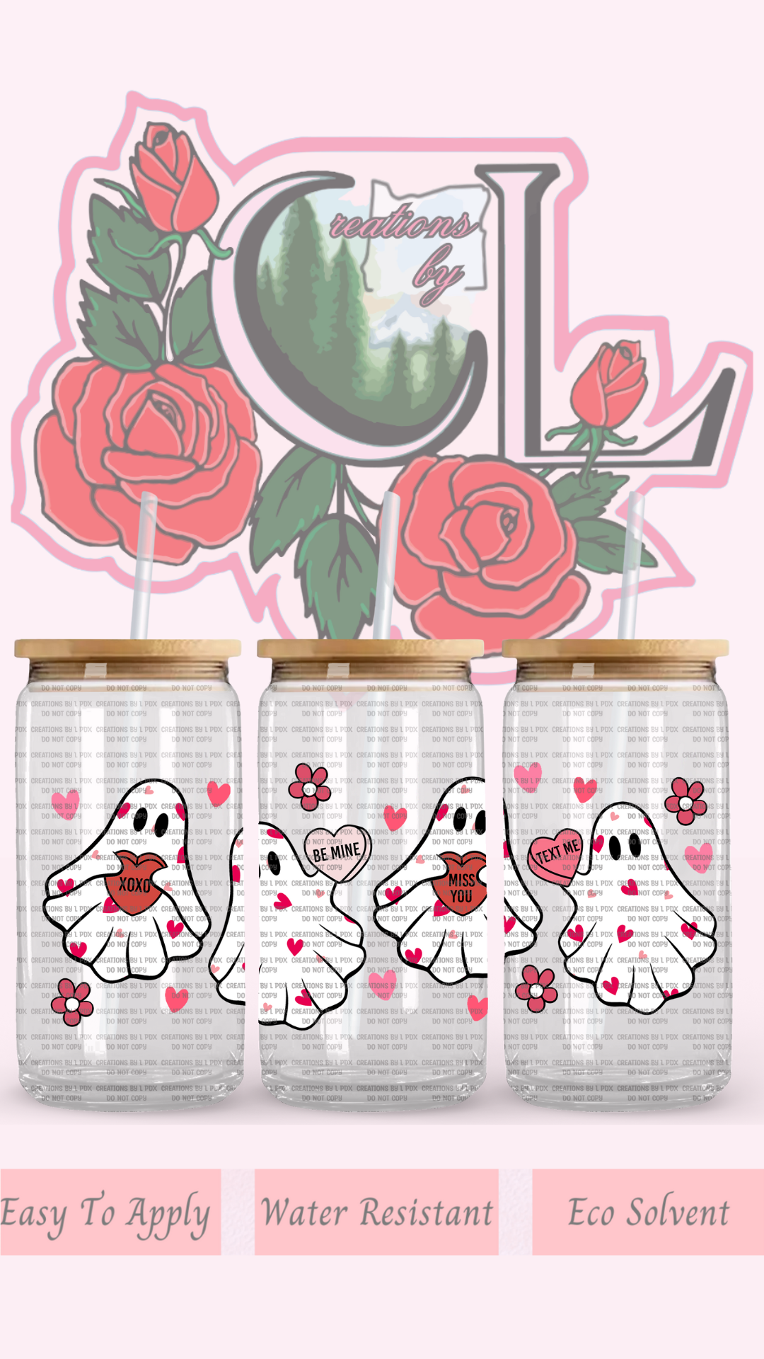 Ghost Flowers Glass Wrap