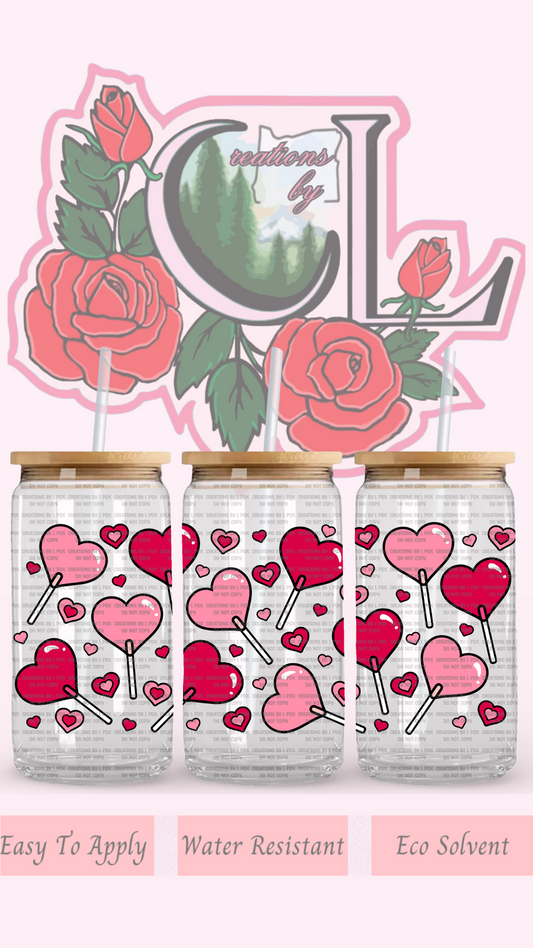 Heart Lollipops Glass Wrap
