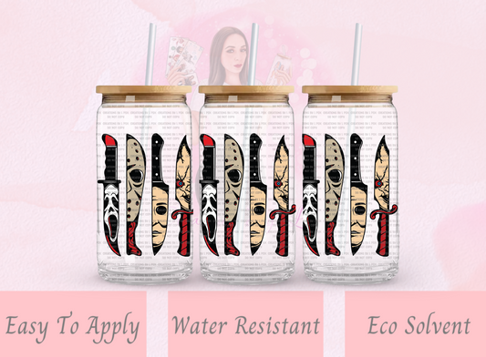 Red Horror Knives Glass Wrap