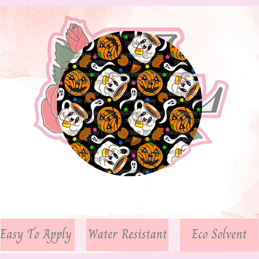 Spooky Cafecito y Pan Dulce Black Lid Wrap