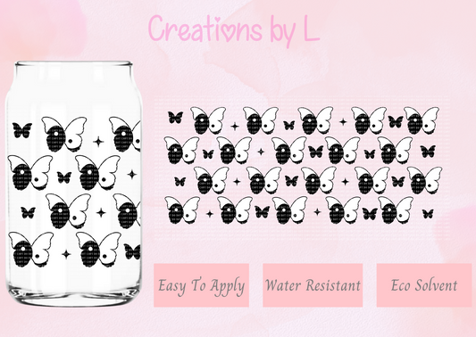 Butterfly Ying Yang Glass Wrap