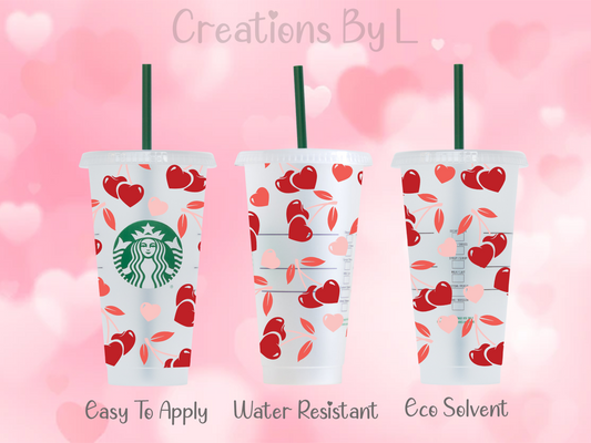 Cherry Hearts Cold Cup Wrap