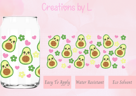 Cute Avocados Glass Wrap