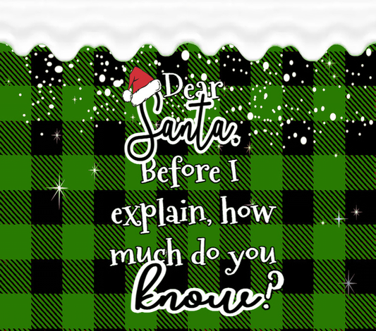 Dear Santa Tumbler Wrap