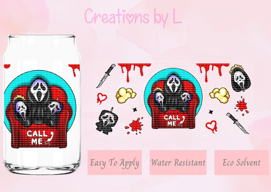 Ghost Face Movie Glass Wrap